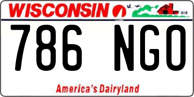 WI license plate 786NGO