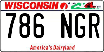WI license plate 786NGR