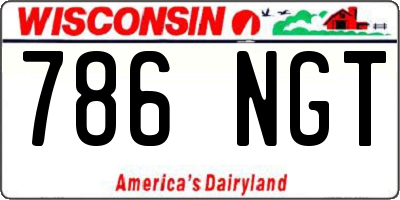 WI license plate 786NGT