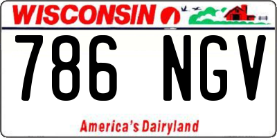 WI license plate 786NGV