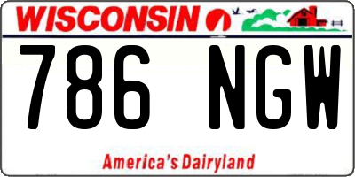 WI license plate 786NGW