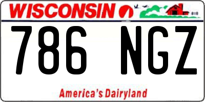 WI license plate 786NGZ