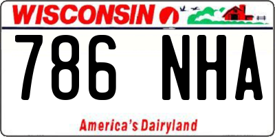 WI license plate 786NHA