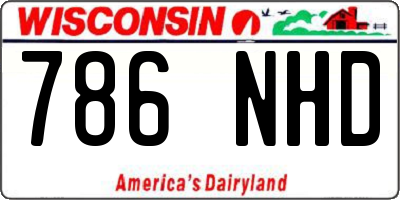 WI license plate 786NHD