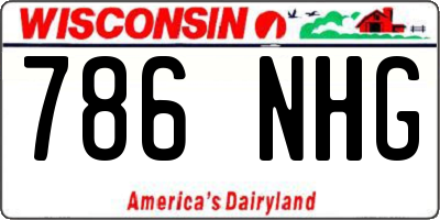 WI license plate 786NHG