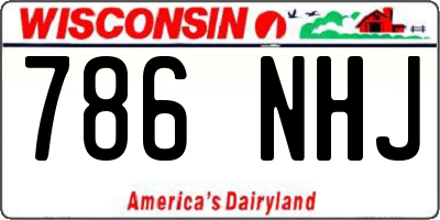 WI license plate 786NHJ