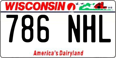 WI license plate 786NHL