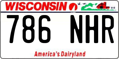 WI license plate 786NHR