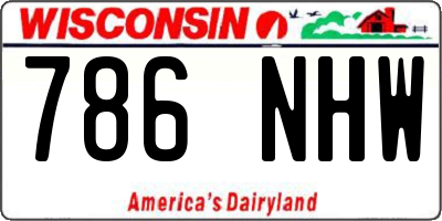 WI license plate 786NHW