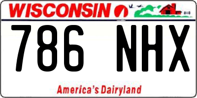 WI license plate 786NHX