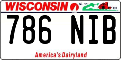 WI license plate 786NIB