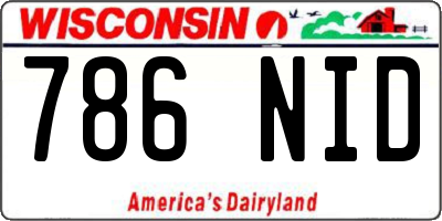 WI license plate 786NID