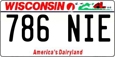 WI license plate 786NIE