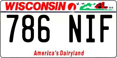 WI license plate 786NIF