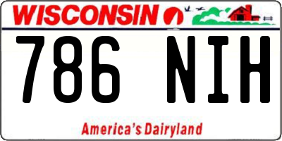 WI license plate 786NIH