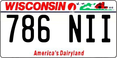WI license plate 786NII