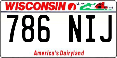 WI license plate 786NIJ