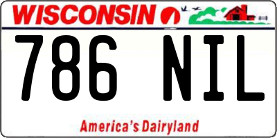 WI license plate 786NIL
