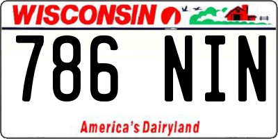 WI license plate 786NIN