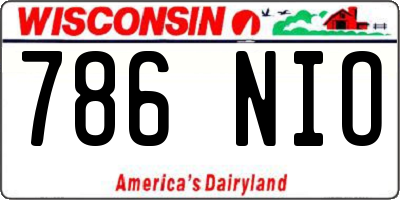 WI license plate 786NIO
