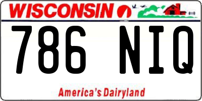 WI license plate 786NIQ