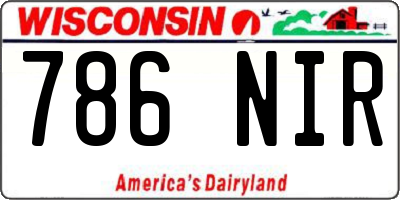 WI license plate 786NIR