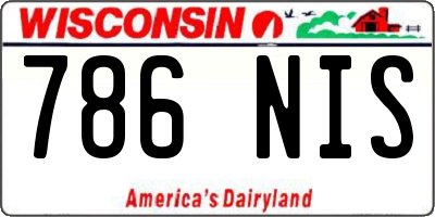 WI license plate 786NIS