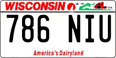WI license plate 786NIU