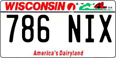 WI license plate 786NIX