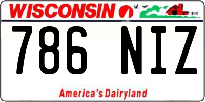 WI license plate 786NIZ