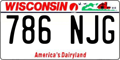 WI license plate 786NJG