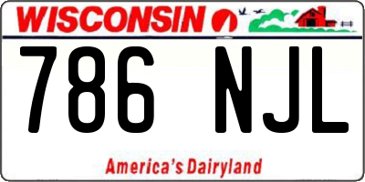 WI license plate 786NJL