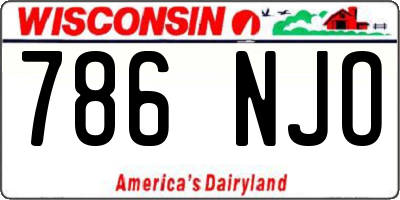 WI license plate 786NJO