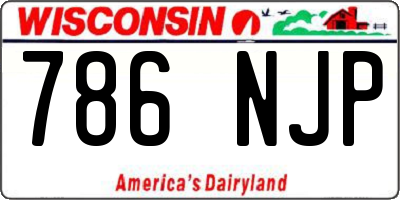 WI license plate 786NJP