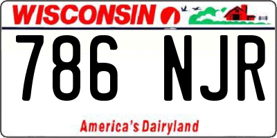 WI license plate 786NJR