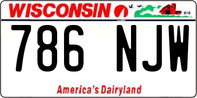 WI license plate 786NJW