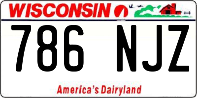 WI license plate 786NJZ