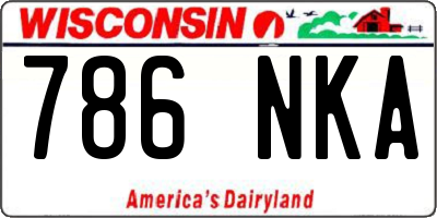 WI license plate 786NKA