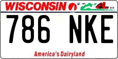 WI license plate 786NKE