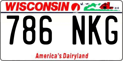 WI license plate 786NKG