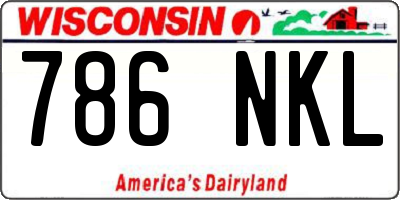 WI license plate 786NKL