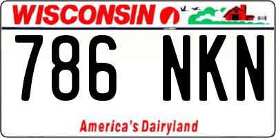 WI license plate 786NKN