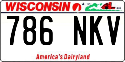 WI license plate 786NKV