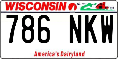 WI license plate 786NKW