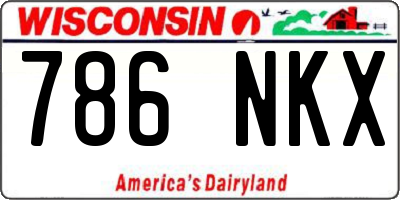WI license plate 786NKX
