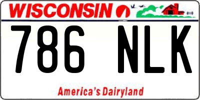WI license plate 786NLK