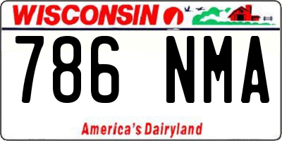 WI license plate 786NMA