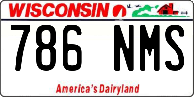 WI license plate 786NMS