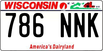 WI license plate 786NNK