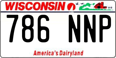 WI license plate 786NNP